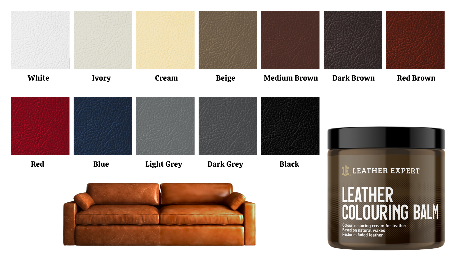 Läderbalsam med färg - 250ml