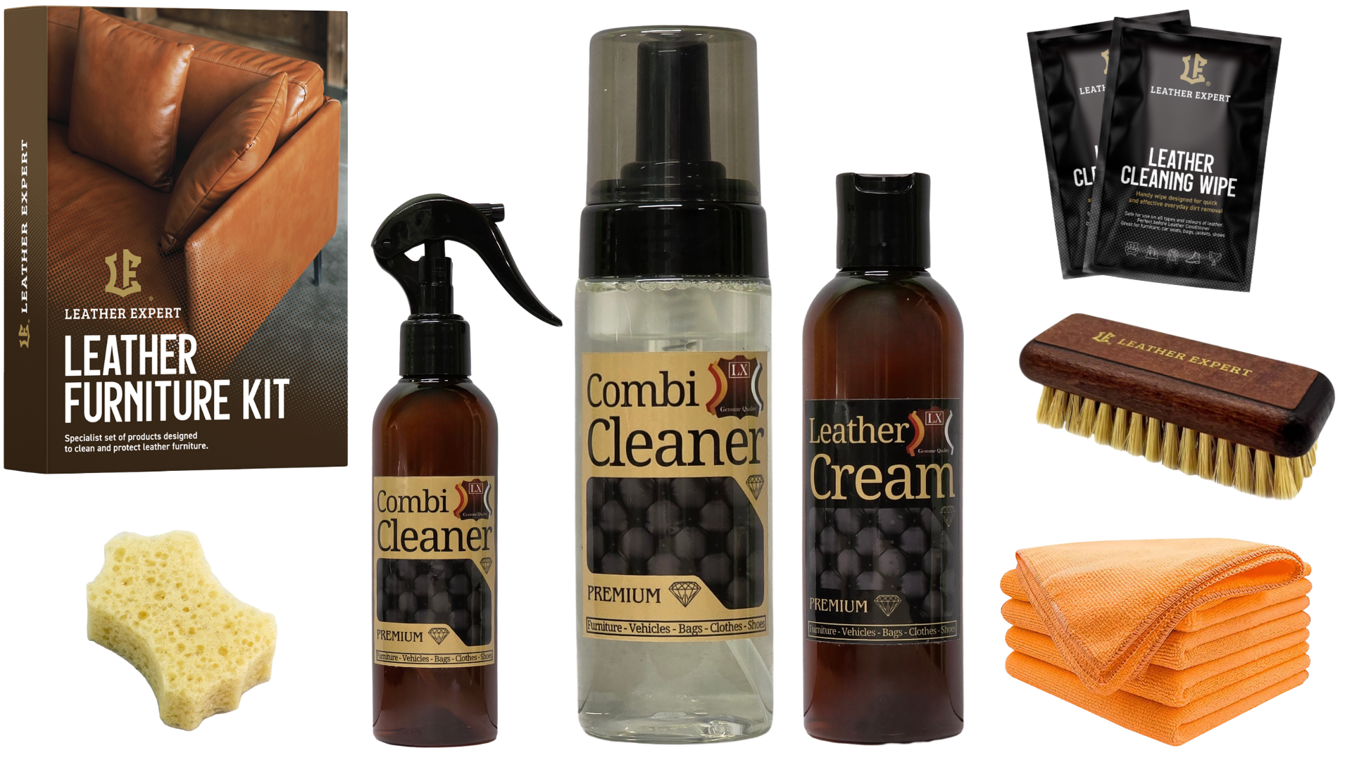 Læder- og vinylplejesæt - Skumrensning