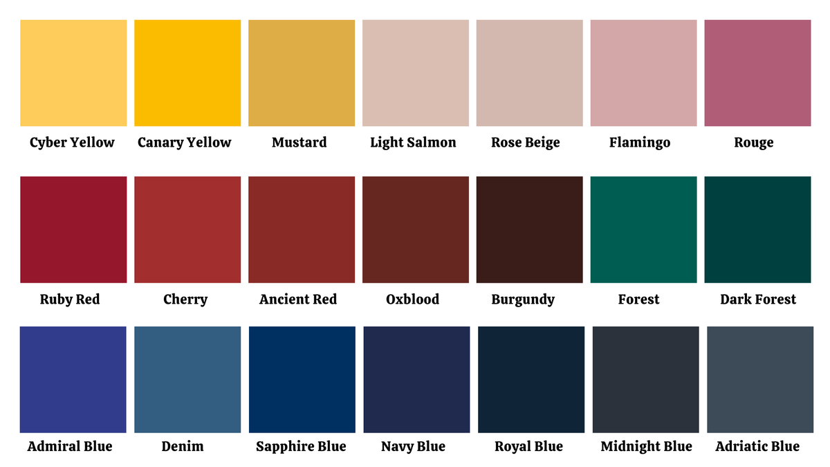 Walbec Color Chart WB DYE – Läderexperten